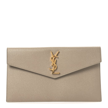 SAINT LAURENT Grain De Poudre Uptown Pouch Dark Beige