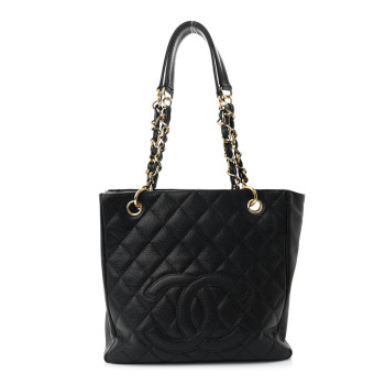 CHANEL Caviar Quilted Petit Shopping Tote PST Black