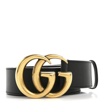 GUCCI Calfskin Double G 40mm Belt 85 34 Black
