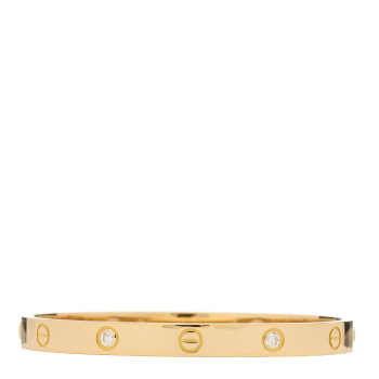 CARTIER 18K Yellow Gold 4 Diamond LOVE Bracelet 18