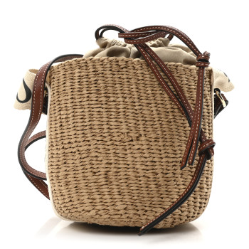 CHLOE Natural Woven Fiber Small Woody Basket