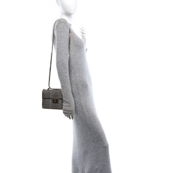 VALENTINO GARAVANI Snakeskin Rockstud No Limit Shoulder Bag Blue Multicolor