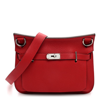 HERMES Taurillon Clemence Jypsiere 31 Rouge Casaque