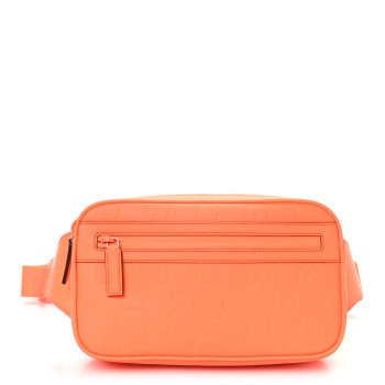 GUCCI Rubber Effect Monogram GG Belt Bag New Orange Fluo