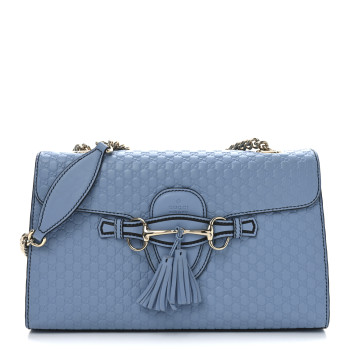 GUCCI Microguccissima Medium Emily Chain Shoulder Bag Mineral Blue