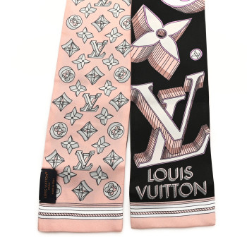 LOUIS VUITTON Silk Ultimate 3D Bandeau Rose Clair Black