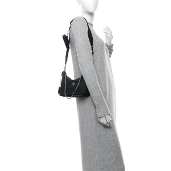 PRADA Nylon Re-Edition 2005 Shoulder Bag Black