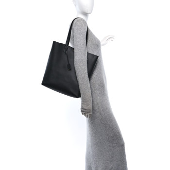 SAINT LAURENT Calfskin Medium Shopping Tote Black