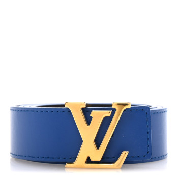 LOUIS VUITTON Calfskin Monogram 30mm LV Initiales Reversible Belt 85 34 Blue