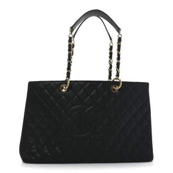 CHANEL Caviar Quilted XL Grand Shopping Tote GST Black