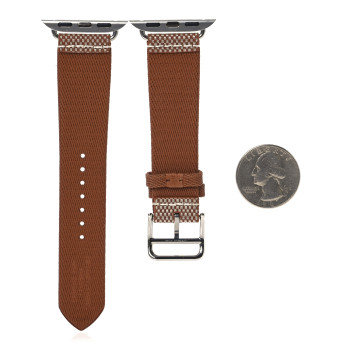 HERMES Toile H Apple Watch Single Tour Band 42mm Gold Ecru