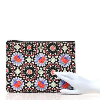 CHANEL Coated Canvas Paris Dubai Medium Cosmetic Case Multicolor