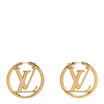 LOUIS VUITTON Metal Louise Hoop Earrings Gold