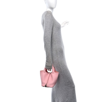 HERMES Taurillon Clemence Picotin Lock 18 PM Rose Sakura