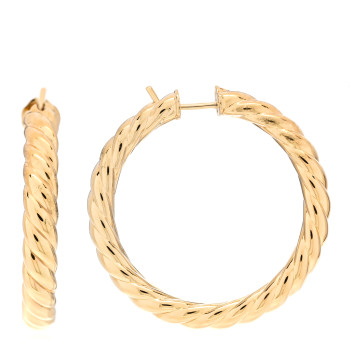 DAVID YURMAN 18K Yellow Gold 38mm Sculpted Cable Hoop Earrings