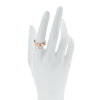 HERMES 18K Rose Gold PM Collier De Chien Ring 57 8