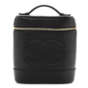 CHANEL Caviar Vanity Cosmetic Case Black