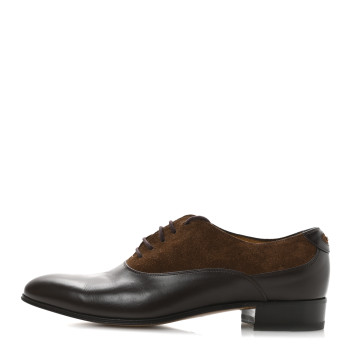GUCCI New Waxed Calfskin Supersofty Oxfords 10 Cocoa Brown Sugar