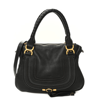 CHLOE Calfskin Medium Marcie Satchel Black