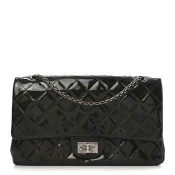 CHANEL Patent Quilted 2.55 Reissue 226 Flap Green
