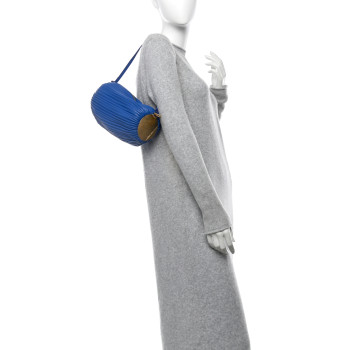 LOEWE Lambskin Pleated Bracelet Pouch Shoulder Bag Royal Blue