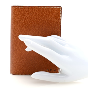 HERMES Natural Barenia Notebook Cover Fauve