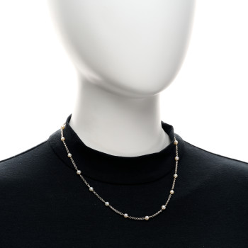 DAVID YURMAN Sterling Silver Cultured Pearl Station Necklace 18"