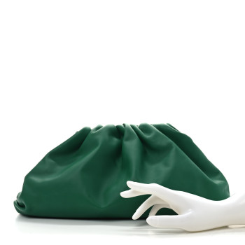 BOTTEGA VENETA Smooth Butter Calf The Pouch Oversized Clutch Racing Green