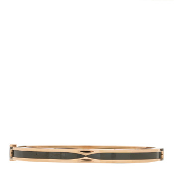 BULGARI 18K Rose Gold Black Ceramic B.Zero1 Bangle Bracelet M