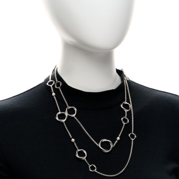 DAVID YURMAN Sterling Silver Freshwater Cultured Pearl Infinity Station Chain Necklace