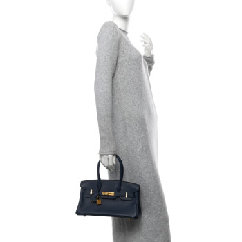 HERMES Evercolor Shoulder Birkin Light 29 Bleu Abysse