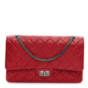 CHANEL Aged Calfskin Quilted 2.55 Reissue 227 Flap Red