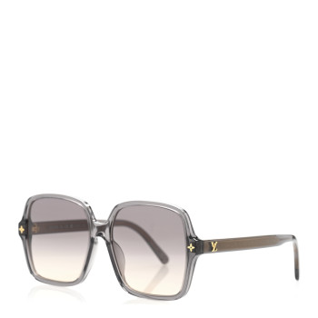 LOUIS VUITTON Acetate Aura Square Sunglasses Z2819W Anthracite Gray