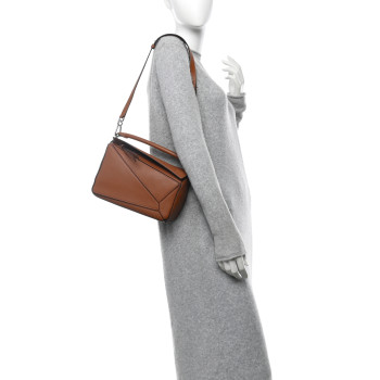 LOEWE Calfskin Small Puzzle Bag Tan