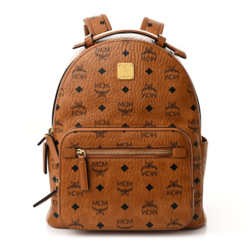 MCM Visetos Mens Medium Stark Backpack Cognac
