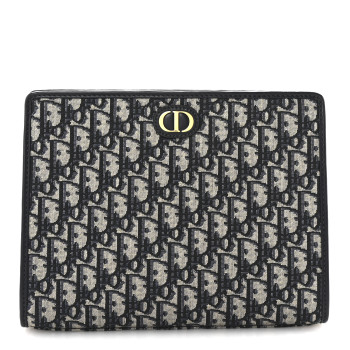 CHRISTIAN DIOR Oblique 30 Montaigne Pouch Blue
