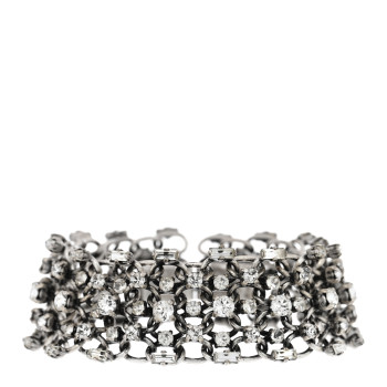 SAINT LAURENT Crystal Link Chain Bracelet Silver