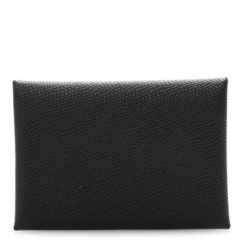 HERMES Epsom Calvi Duo Card Case Black