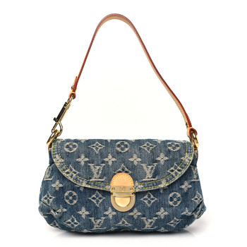 LOUIS VUITTON Monogram Denim Mini Pleaty Blue