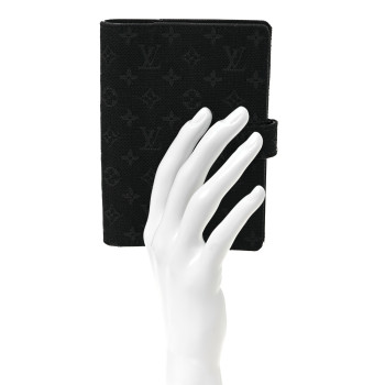 LOUIS VUITTON Mini Lin Small Ring Agenda Cover Black