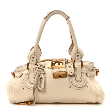 CHLOE Calfskin Medium Paddington Satchel Ivory
