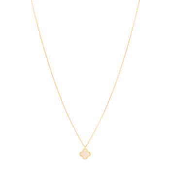 VAN CLEEF & ARPELS 18K Yellow Gold Mother of Pearl Sweet Alhambra Pendant Necklace