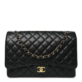 CHANEL Caviar Quilted Maxi Double Flap Black