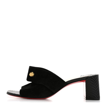 CHRISTIAN LOUBOUTIN Veau Velours Calfskin Jurassic Stanis Love 55 Sandals 40 Black