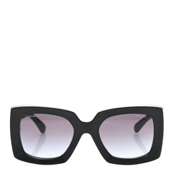 CHANEL Acetate Rectangle Sunglasses 5435-A Black
