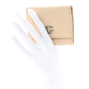 GUCCI GG Lizard Card Case White