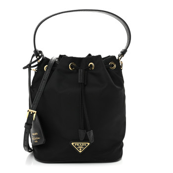 PRADA Re-Nylon Saffiano Mini Re-Edition 1978 Bucket Bag Black