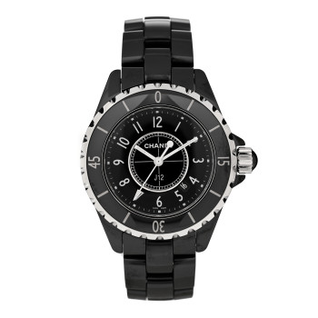 CHANEL Stainless Steel Ceramic 33mm J12 Quartz Watch Black