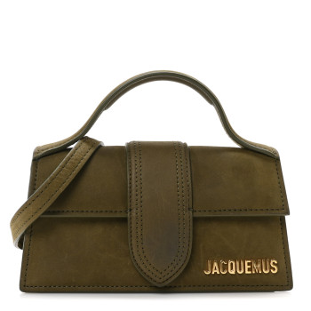 JACQUEMUS Suede Calfskin Le Bambino Dark Khaki