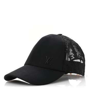 LOUIS VUITTON Monogram Mesh Cotton Cap M Black